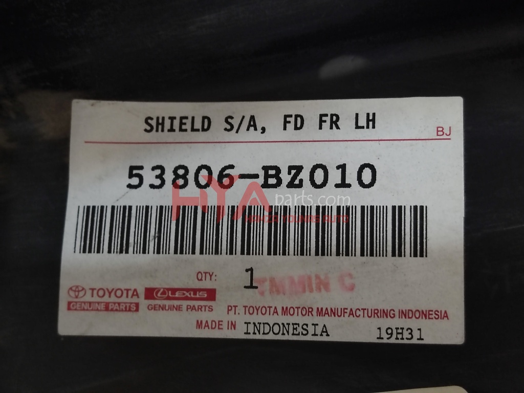 はる 53806-02080 Genuine Toyota Shield Sub-Assembly, FEN